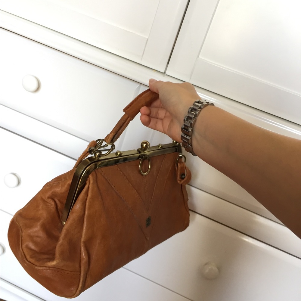 vintage leather shoulder bag made in germany. 1960